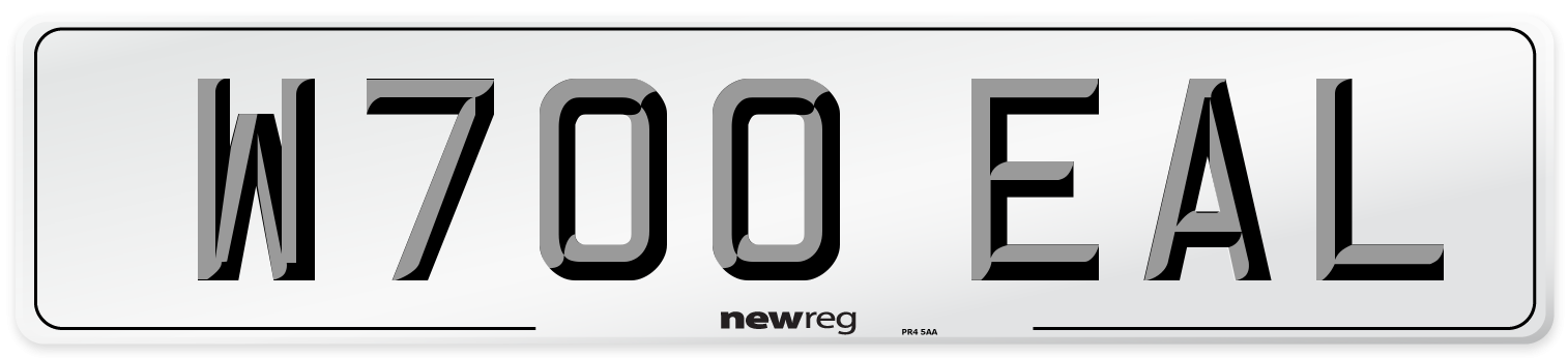W700 EAL Number Plate from New Reg